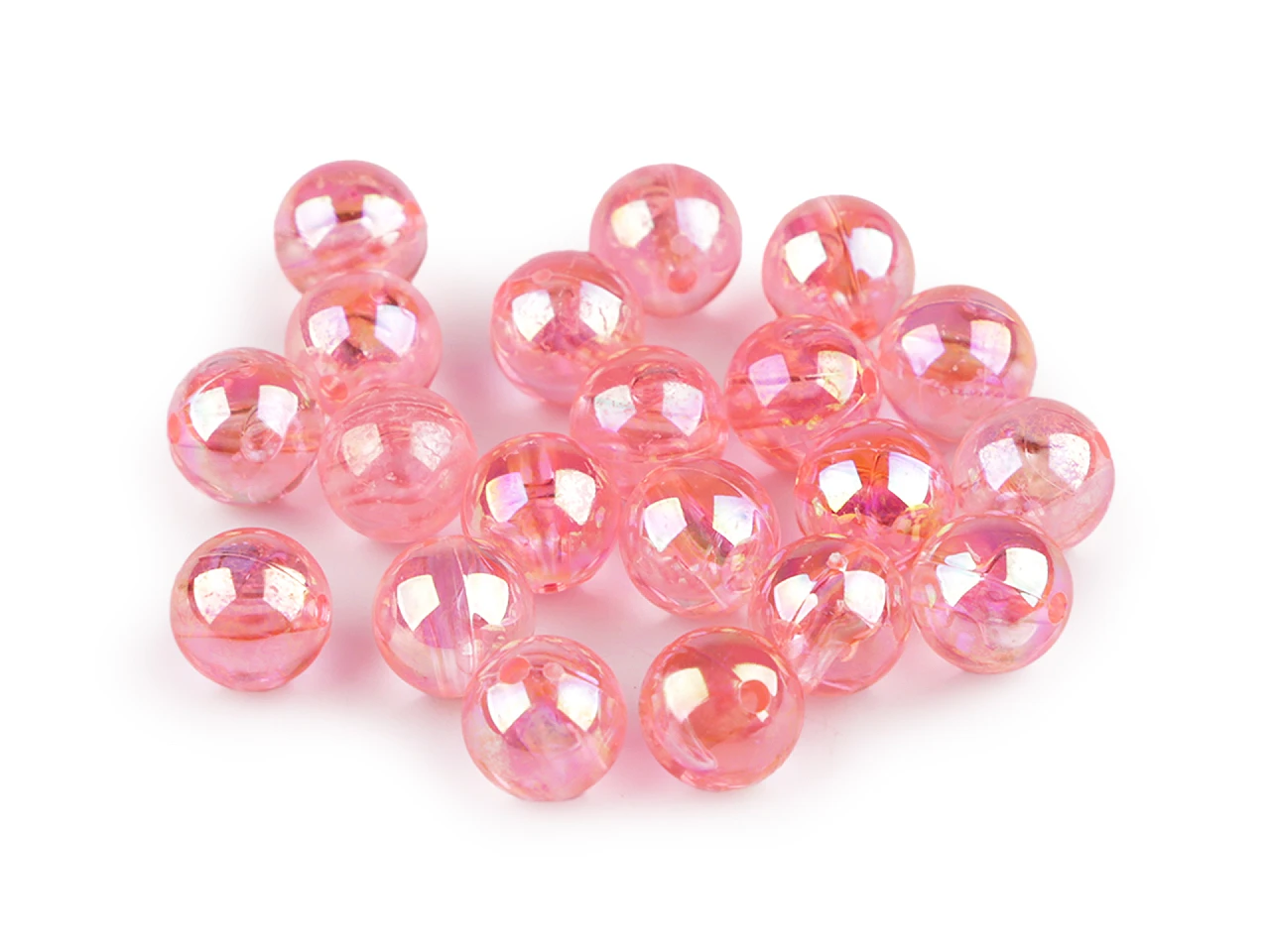 Plastové korálky s AB efektom Ø10 mm- 10g