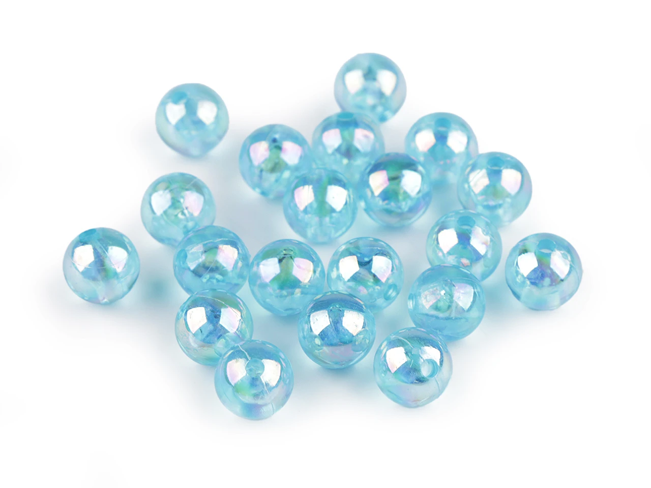 Plastové korálky s AB efektom Ø10 mm- 10g