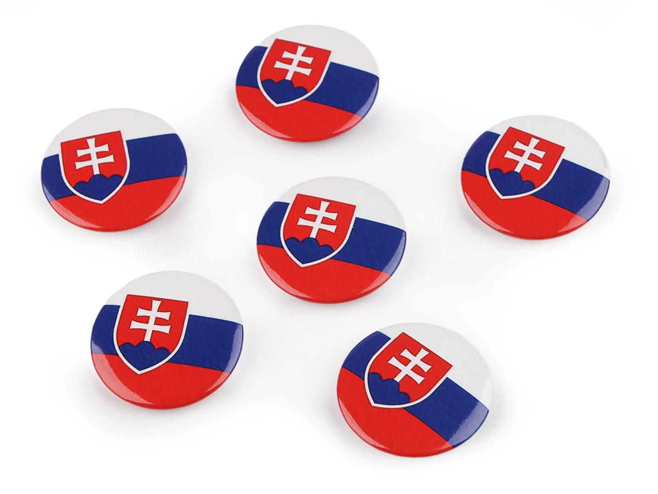 Brošňa / placka vlajka Slovenská republika Ø3,5 cm- 6ks