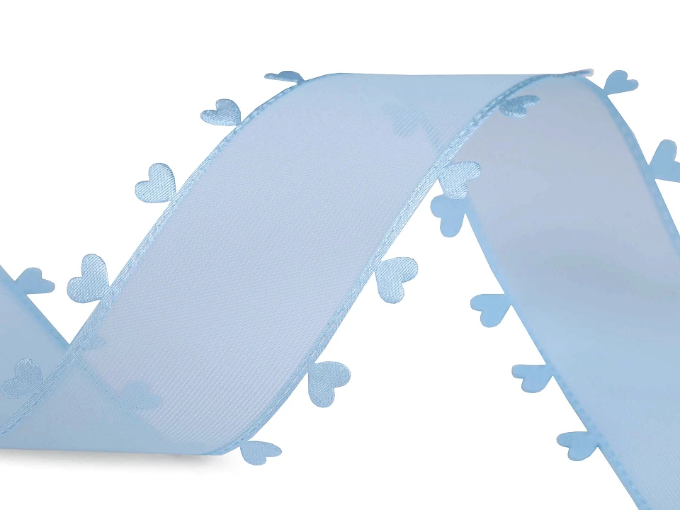 Stuha so srdiečkami šírka 40 mm- 1m