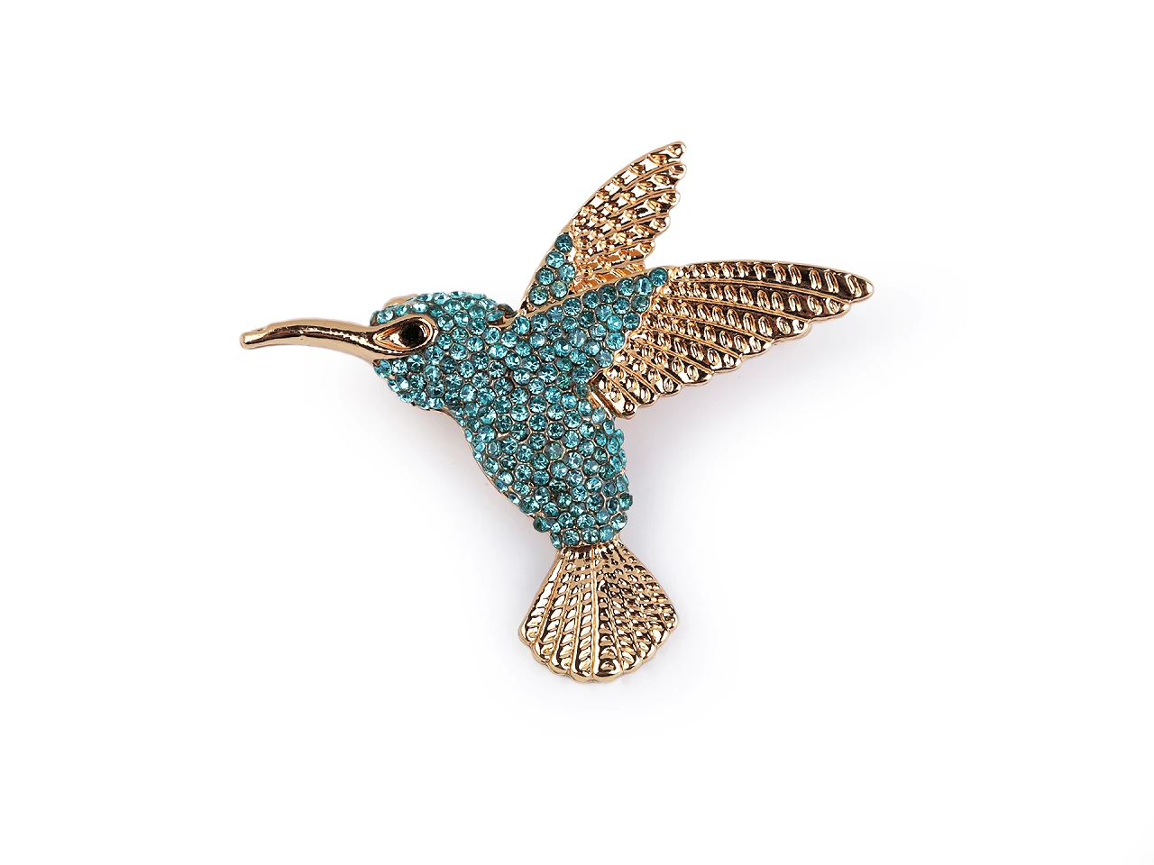 Brošňa s brúsenými kamienkami kolibrík- 1kus