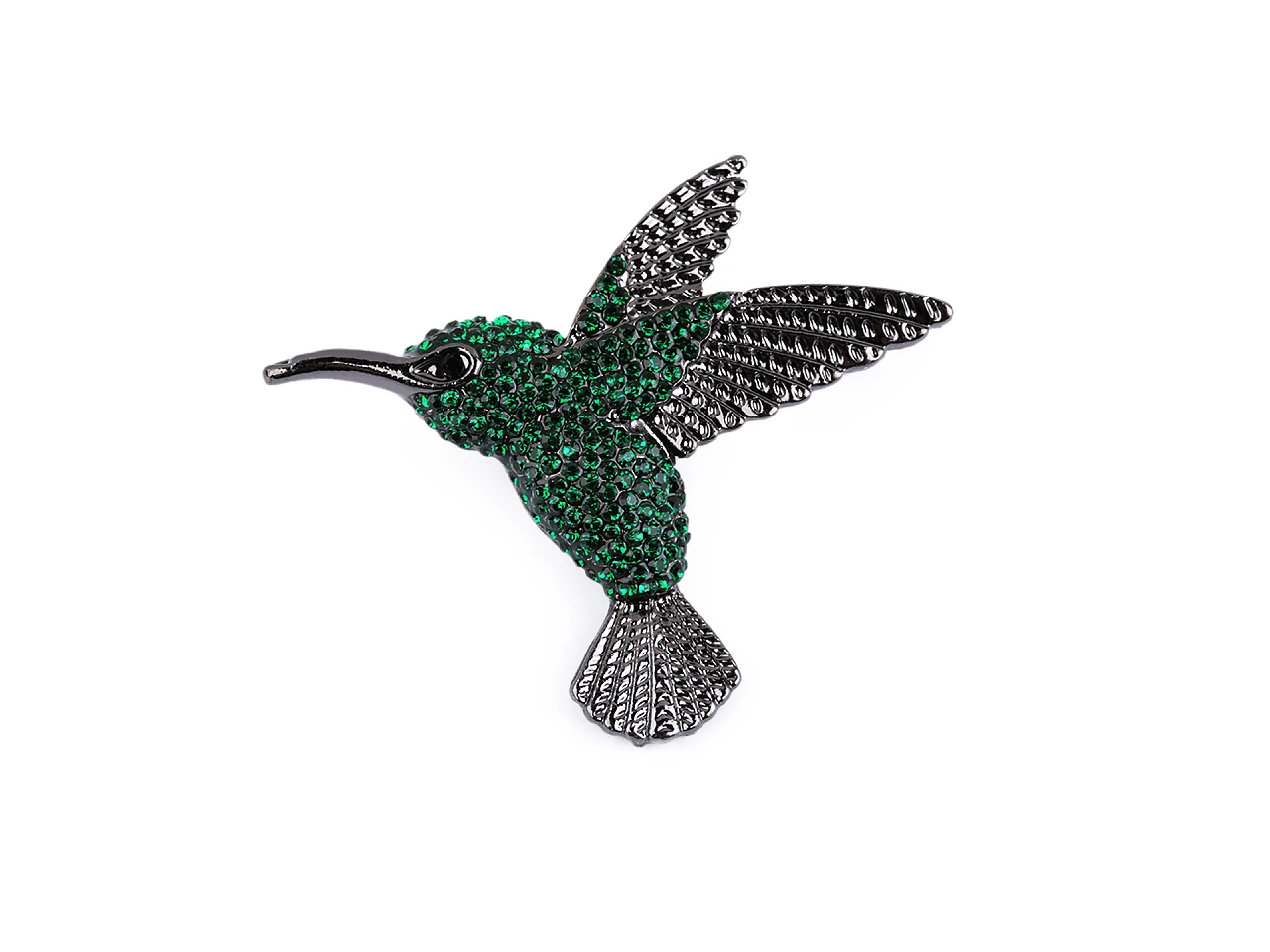 Brošňa s brúsenými kamienkami kolibrík- 1kus