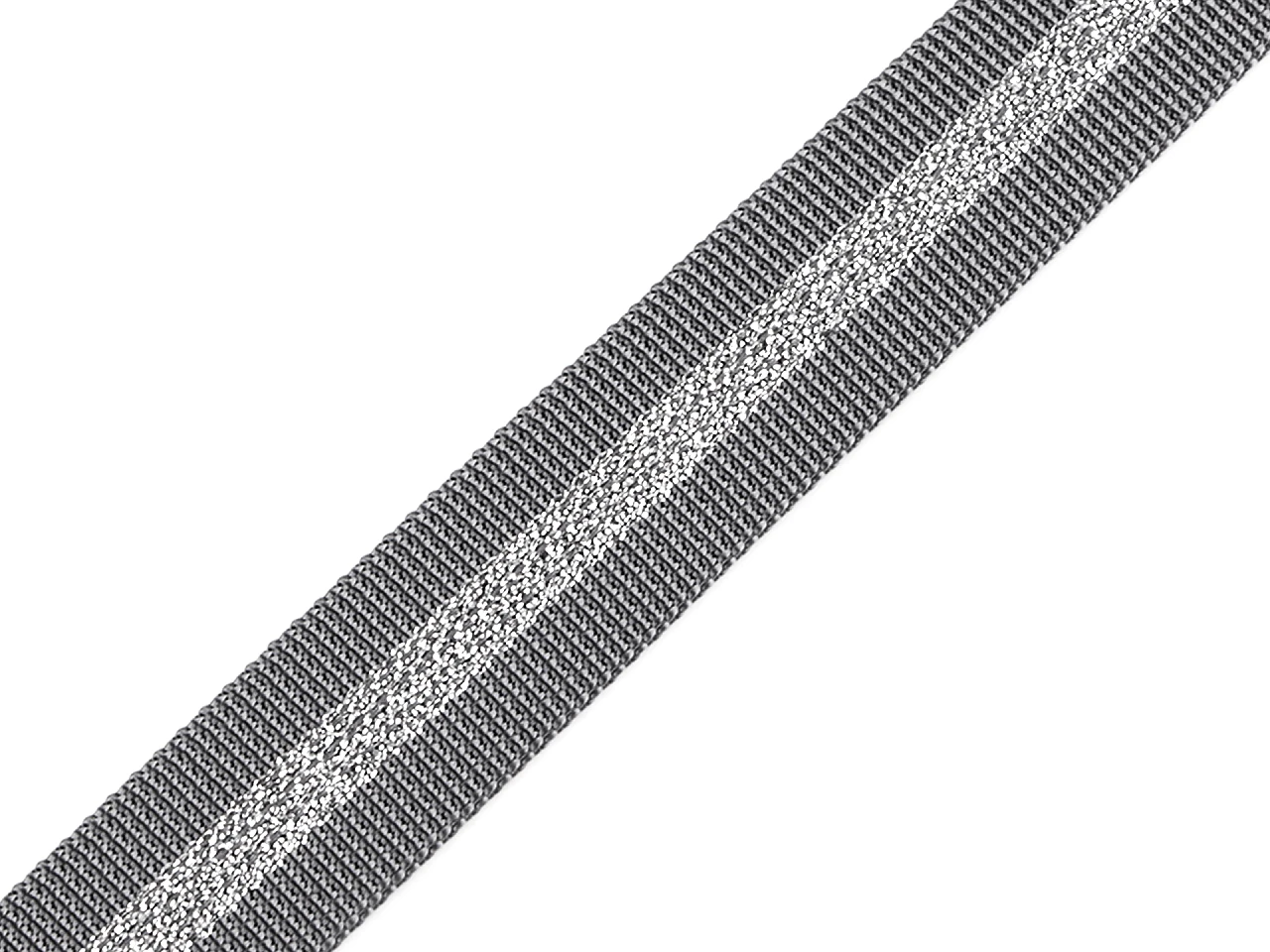 Popruh polypropylénový obojstranný s lurexom šírka 25 mm- 1m
