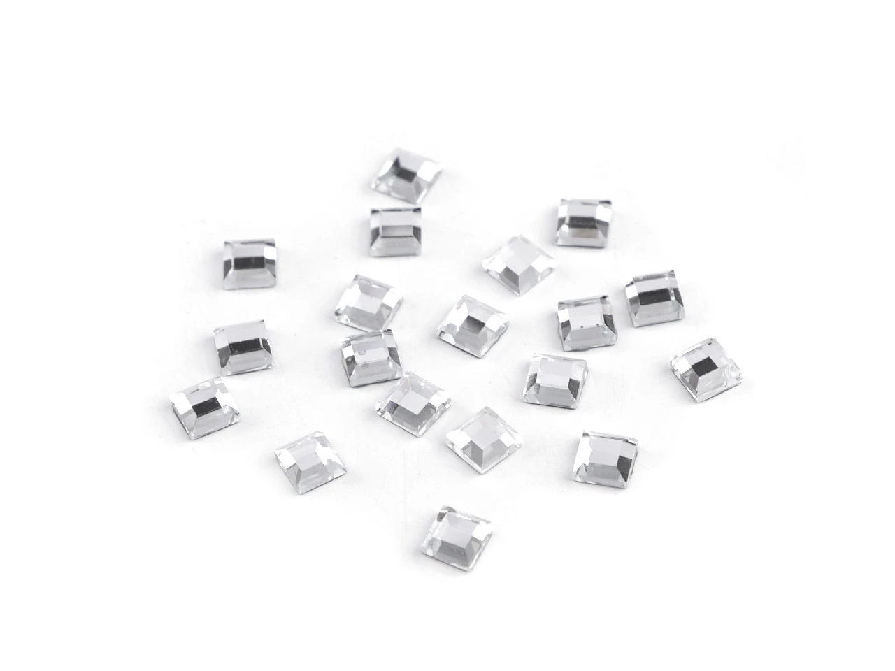 Nažehľovacie kamienky hotfix štvorček rovné brúsenie 4x4 mm- 2g