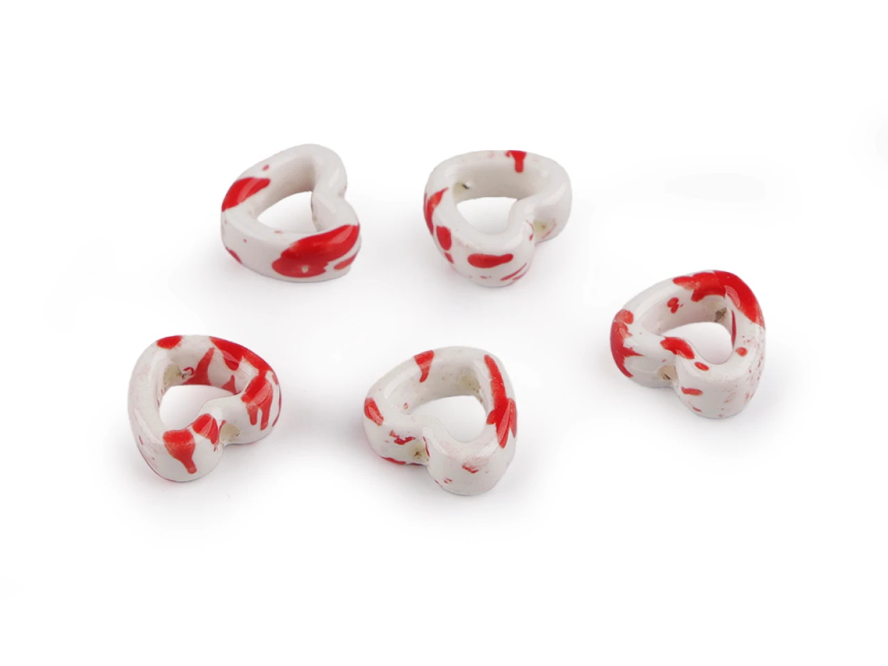Porcelánové korálky / komponenty na výrobu ozdôb a príveskov- 5ks