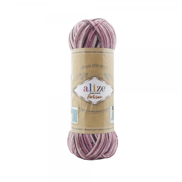 Pletacia vlnená ponožková priadza Alize Superwash Artisan 100g