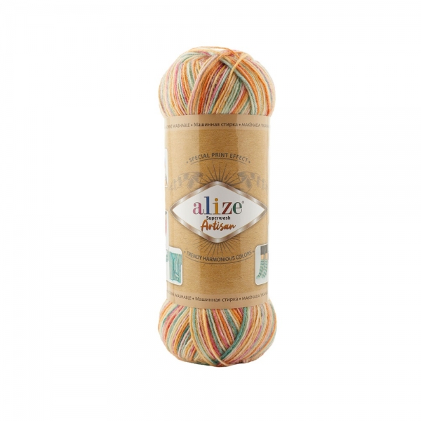Pletacia vlnená ponožková priadza Alize Superwash Artisan 100g
