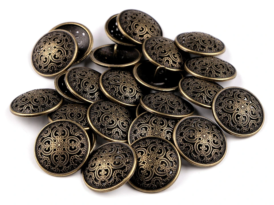 Kovový gombík filigrán veľkosť 34 ", 36" - 5 ks