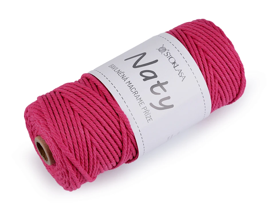 Bavlnená pletacia priadza macrame Naty Ø3 mm rozčesávacia- 1kus
