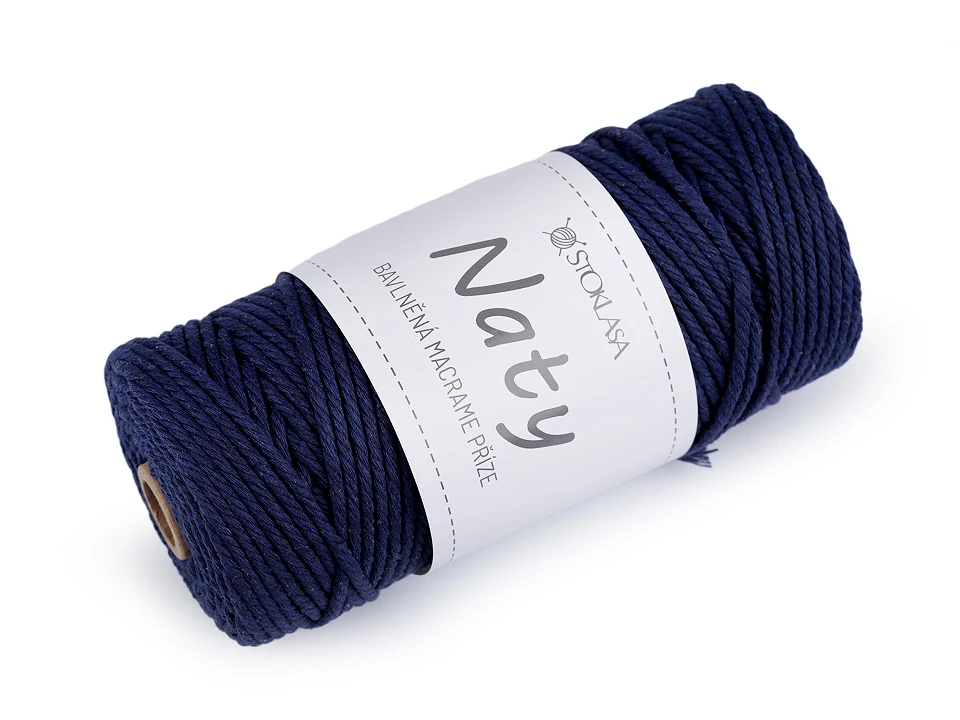 Bavlnená pletacia priadza macrame Naty Ø3 mm rozčesávacia- 1kus