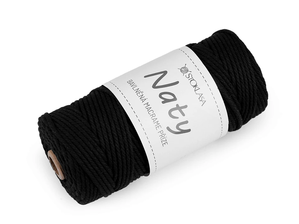 Bavlnená pletacia priadza macrame Naty Ø3 mm rozčesávacia- 1kus