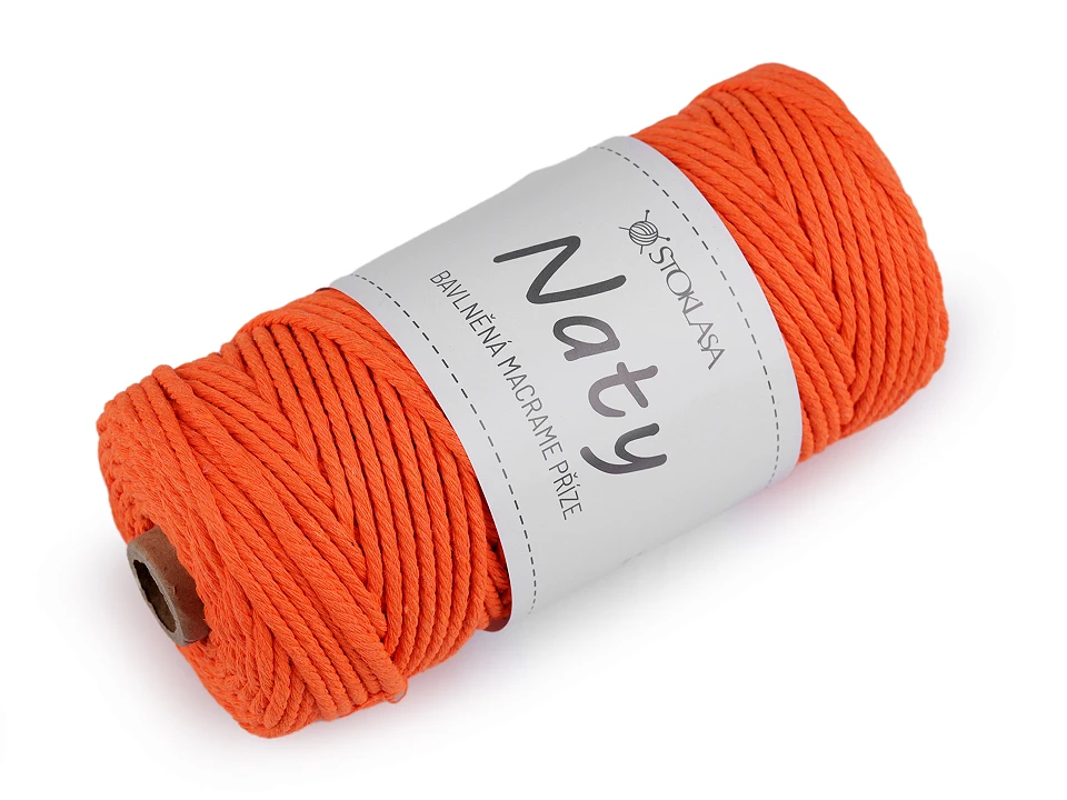 Bavlnená pletacia priadza macrame Naty Ø3 mm rozčesávacia- 1kus