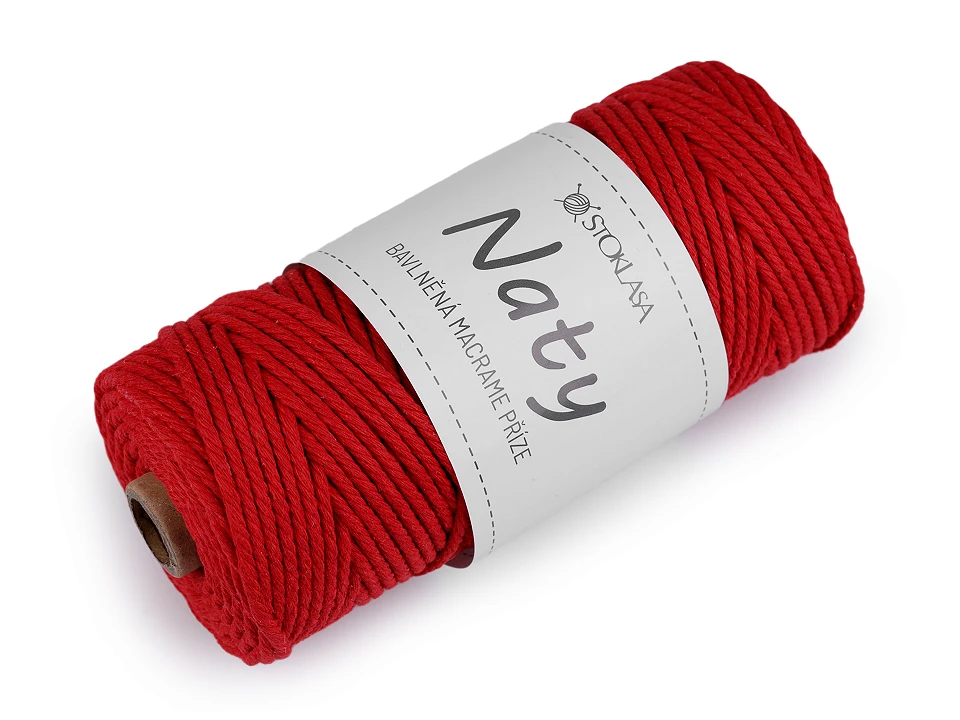 Bavlnená pletacia priadza macrame Naty Ø3 mm rozčesávacia- 1kus