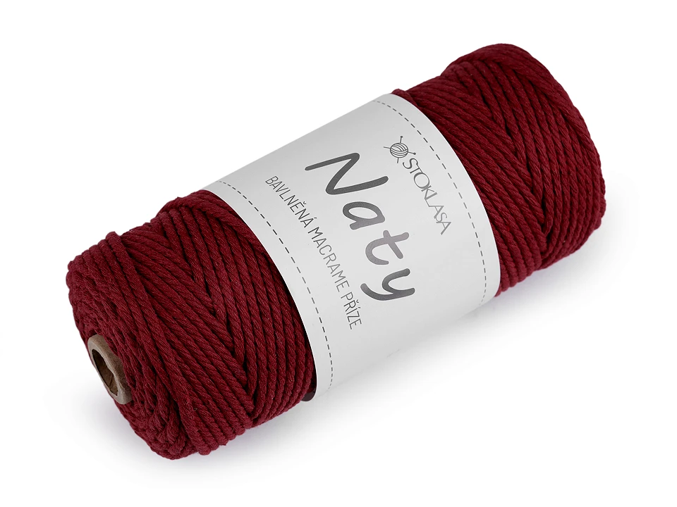 Bavlnená pletacia priadza macrame Naty Ø3 mm rozčesávacia- 1kus
