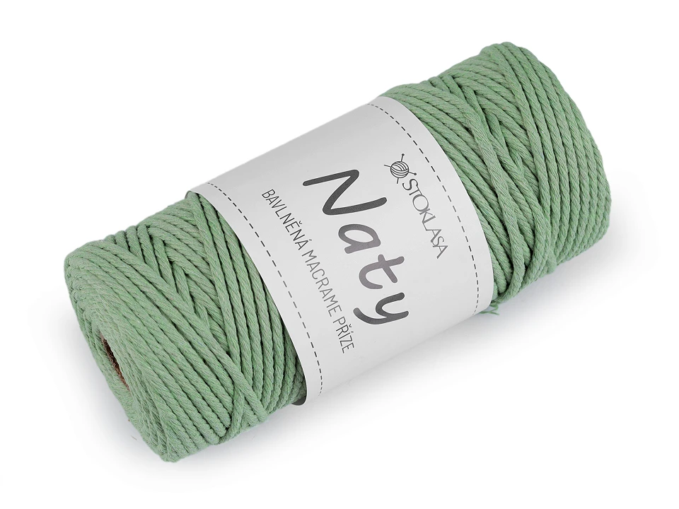 Bavlnená pletacia priadza macrame Naty Ø3 mm rozčesávacia- 1kus