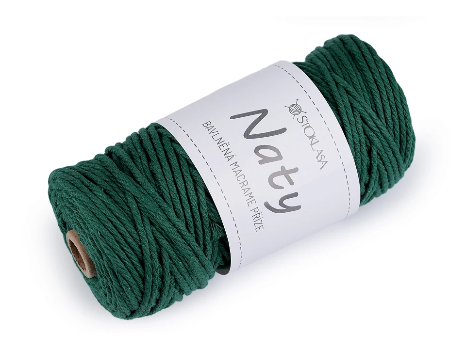 Bavlnená pletacia priadza macrame Naty Ø3 mm rozčesávacia- 1kus
