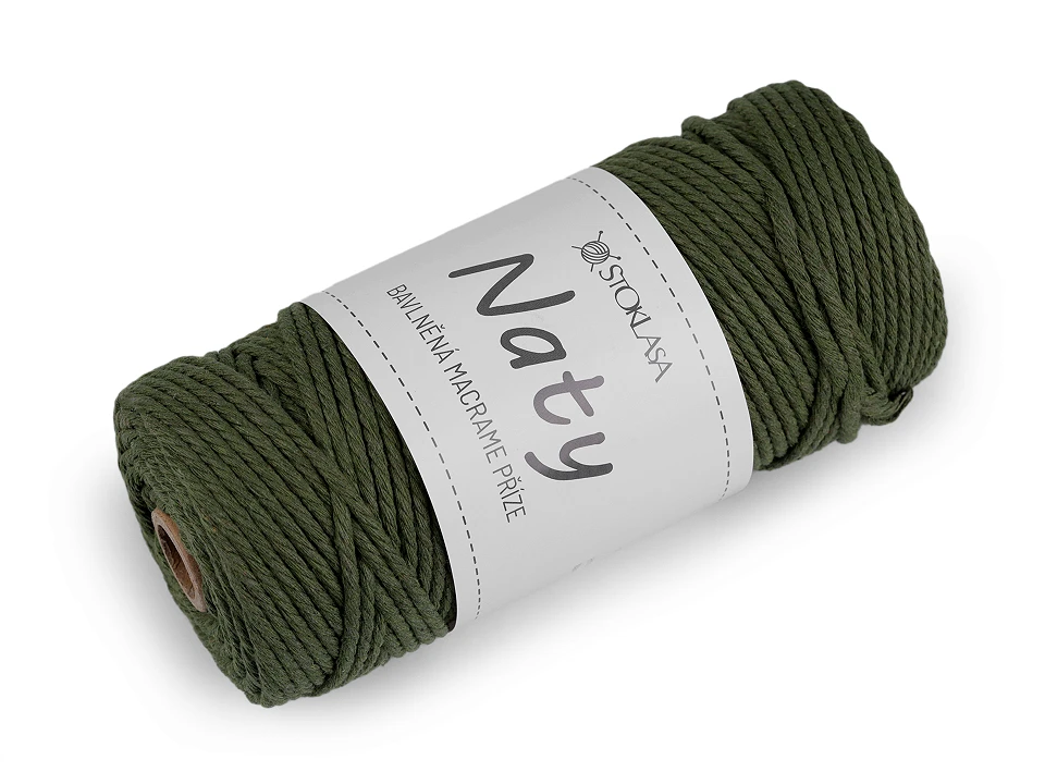 Bavlnená pletacia priadza macrame Naty Ø3 mm rozčesávacia- 1kus