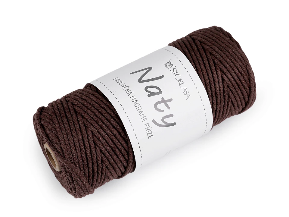 Bavlnená pletacia priadza macrame Naty Ø3 mm rozčesávacia- 1kus