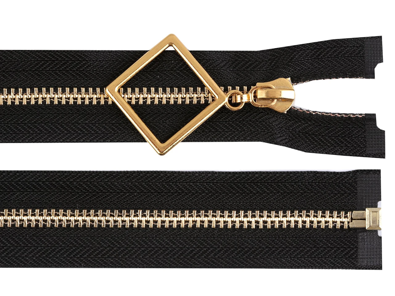 Kovový zips No 5 dĺžka 80 cm s ozdobným jazdcom- 1ks