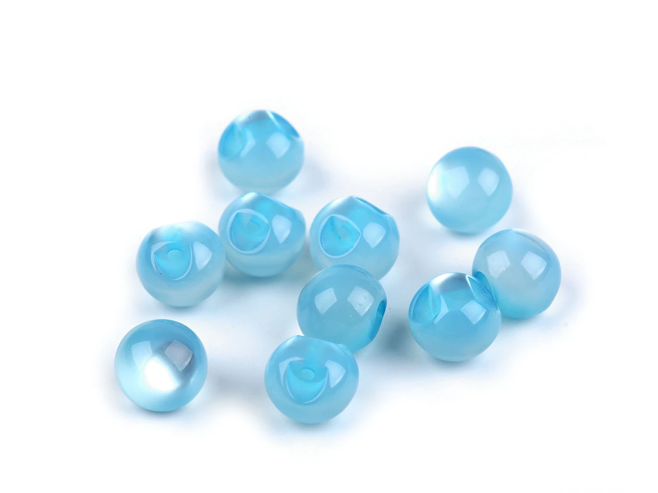 Perla na našitie / gombík mačacie oko Ø10 mm- 10ks