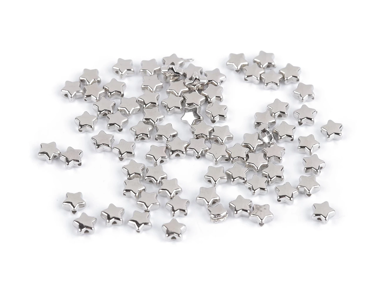 Plastové korálky mini metalické- 10g