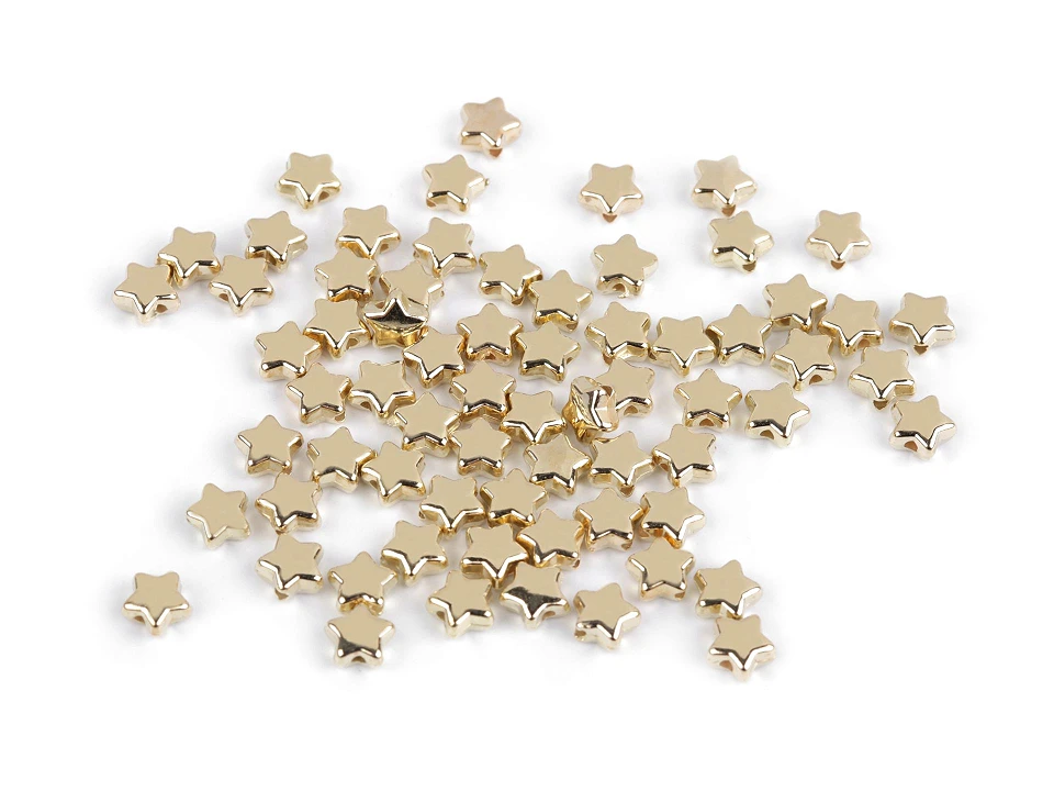 Plastové korálky mini metalické- 10g