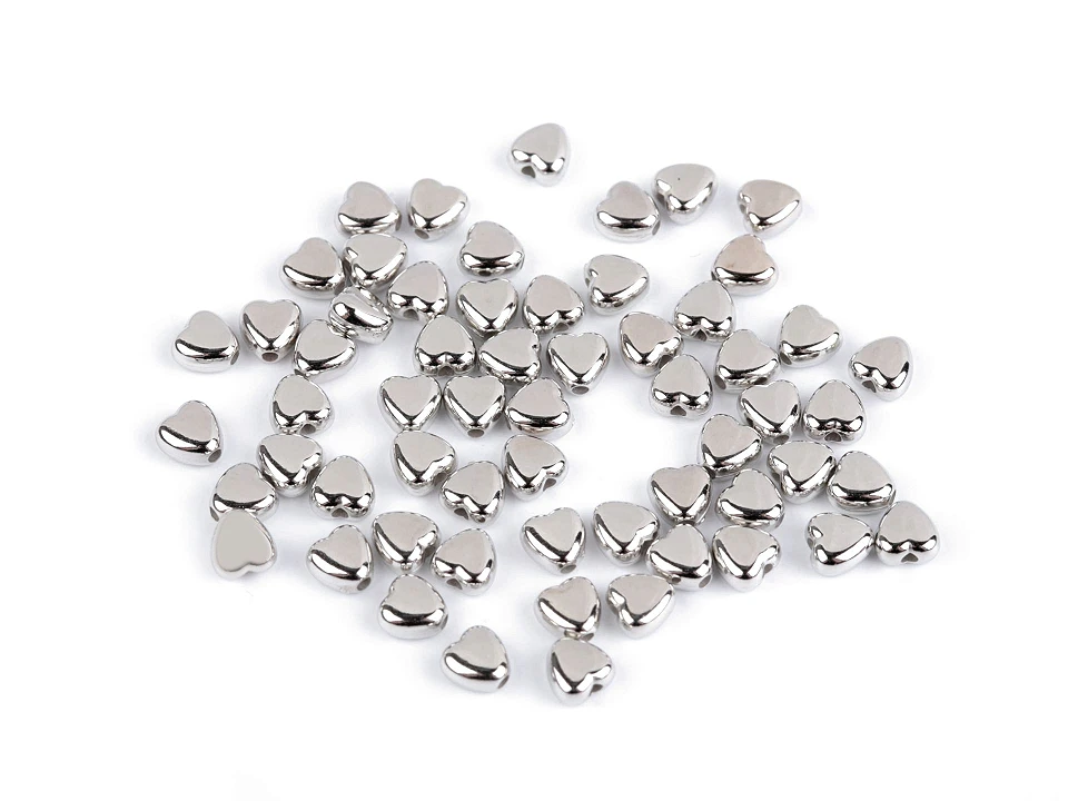 Plastové korálky mini metalické- 10g