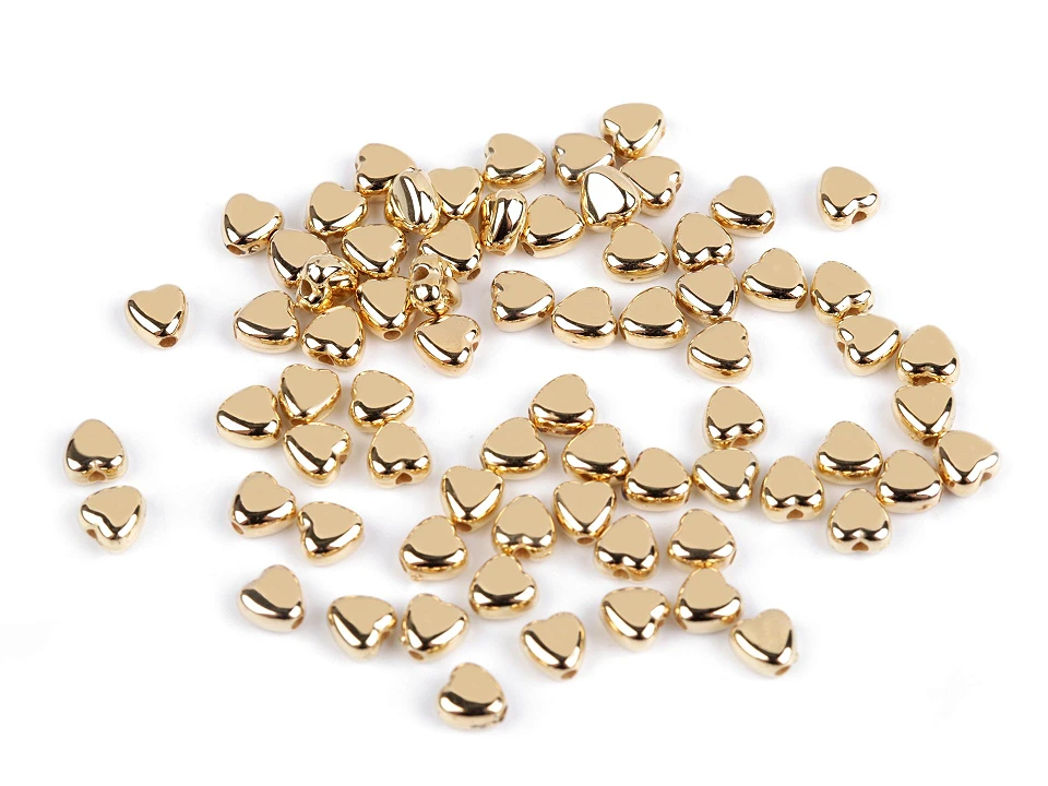 Plastové korálky mini metalické- 10g