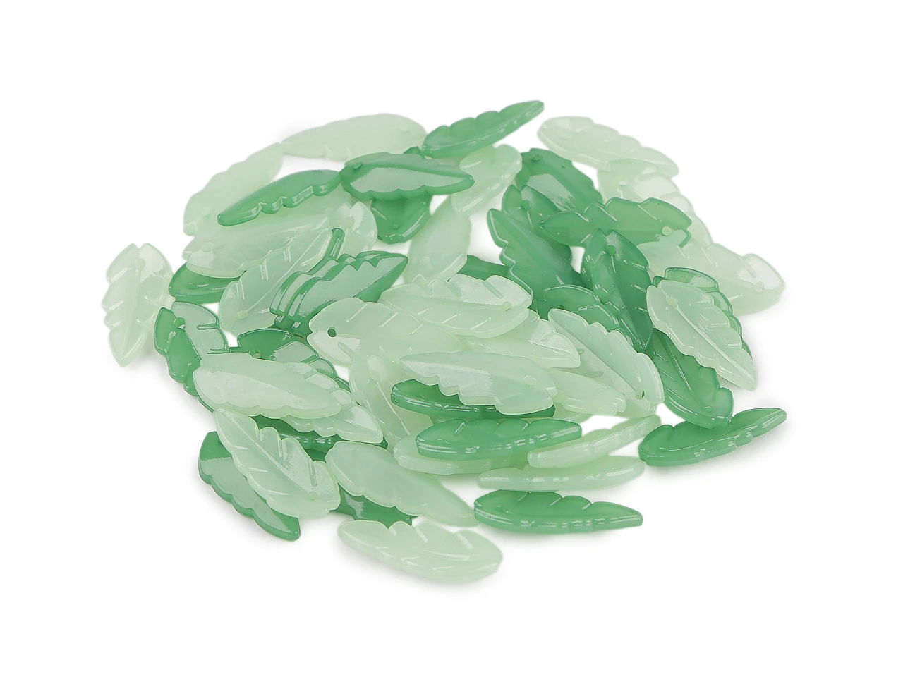 Plastové korálky lístočky- 20g