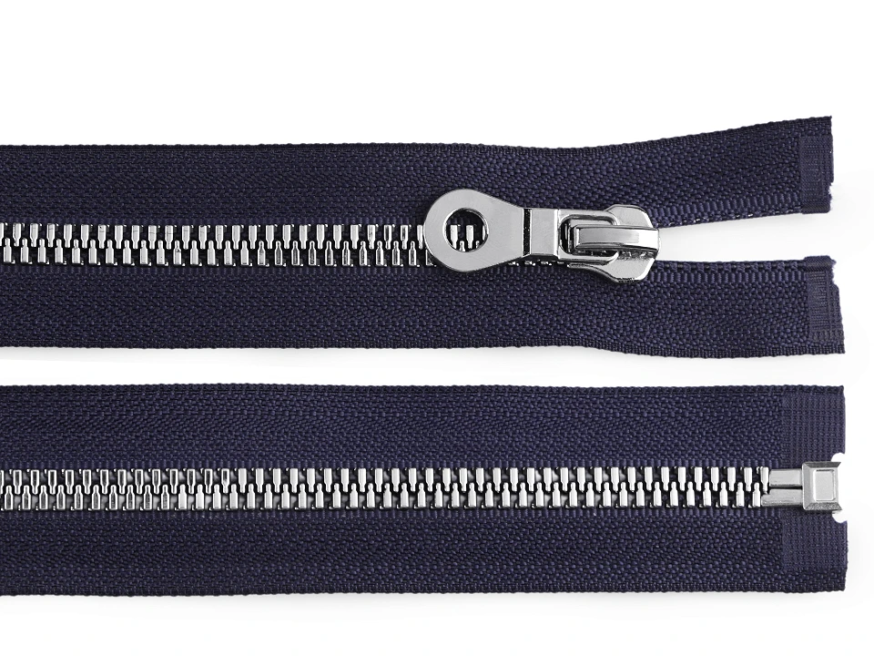 Kostený zips, imitácia kovu No 8 dĺžka 80 cm bundový - 1 ks