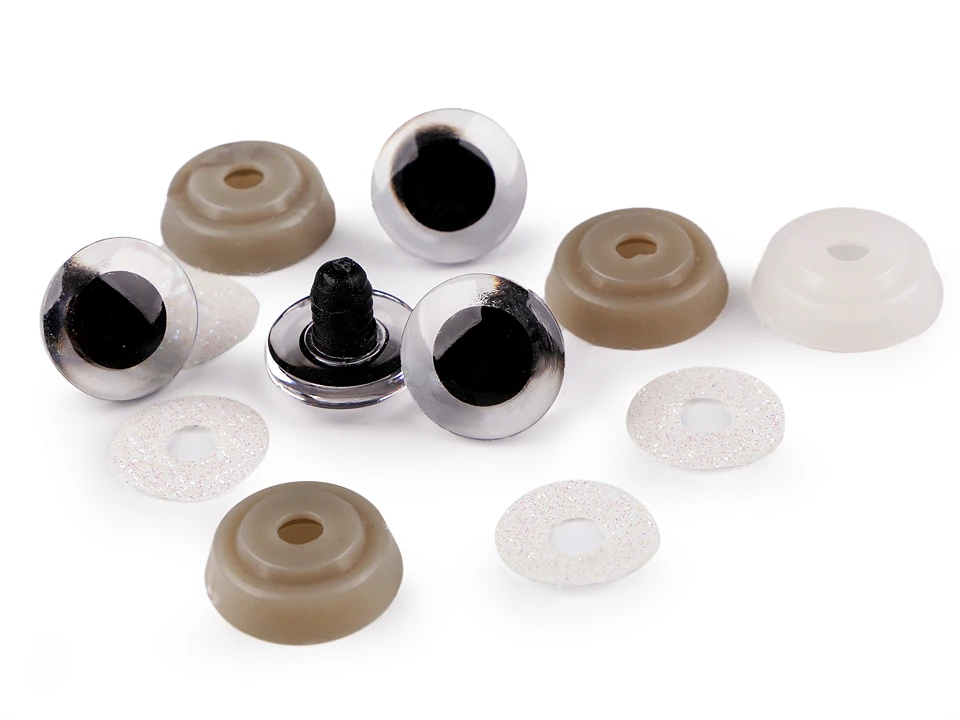 Oči glitrové s poistkou Ø20 mm- 4 sada (4oči)