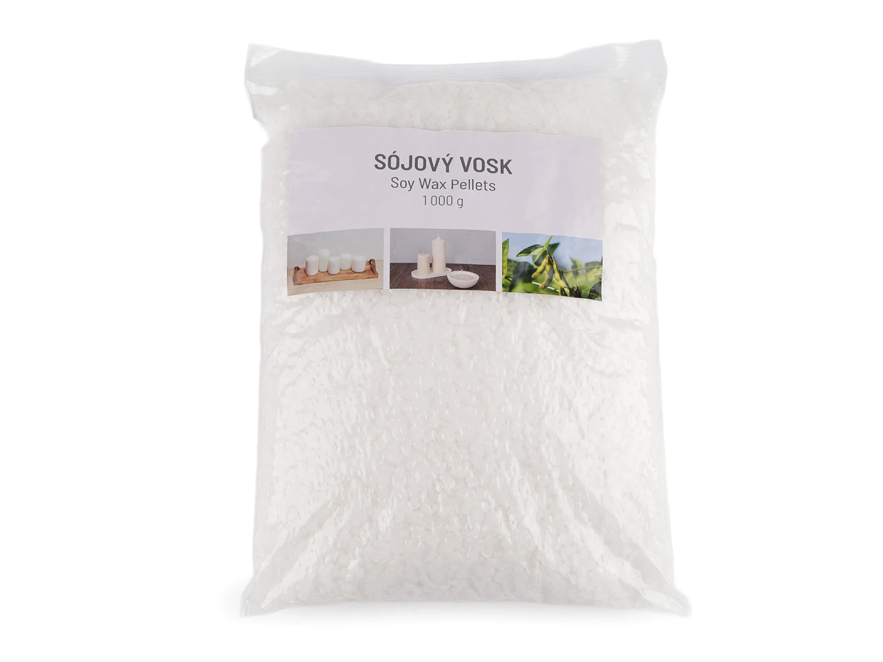 Vosk sójový - peletky na výrobu sviečok 1000 g- 1ks