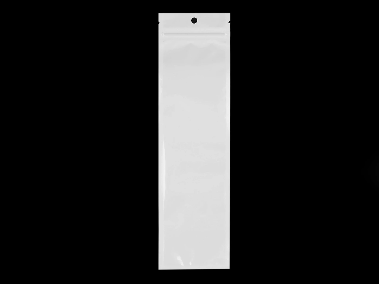 Uzatvárateľné vrecko so závesom 7x25 cm jedna strana priehľadná- 100ks
