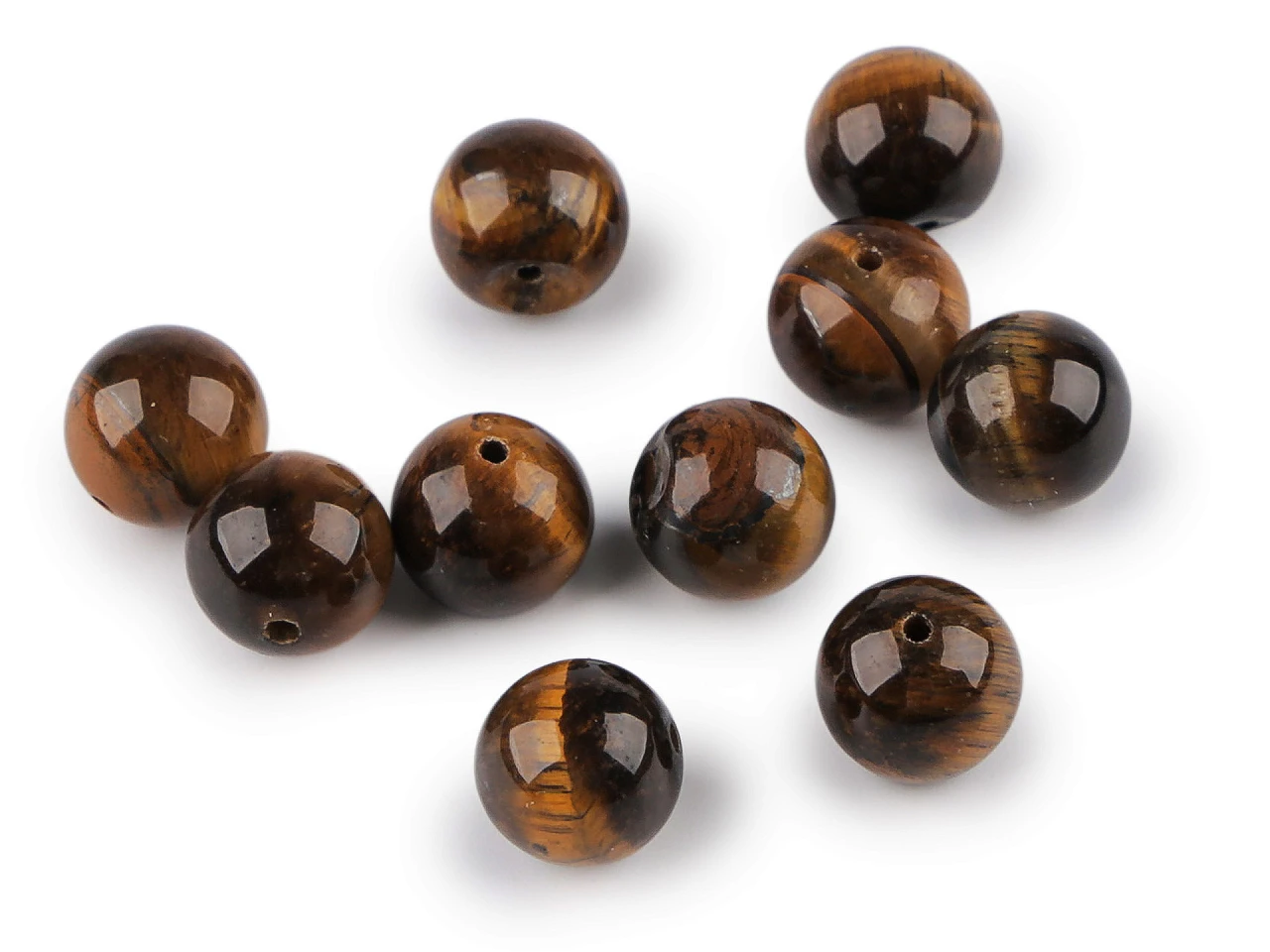 Tigrie oko, minerálne korálky Ø10 mm- 10ks