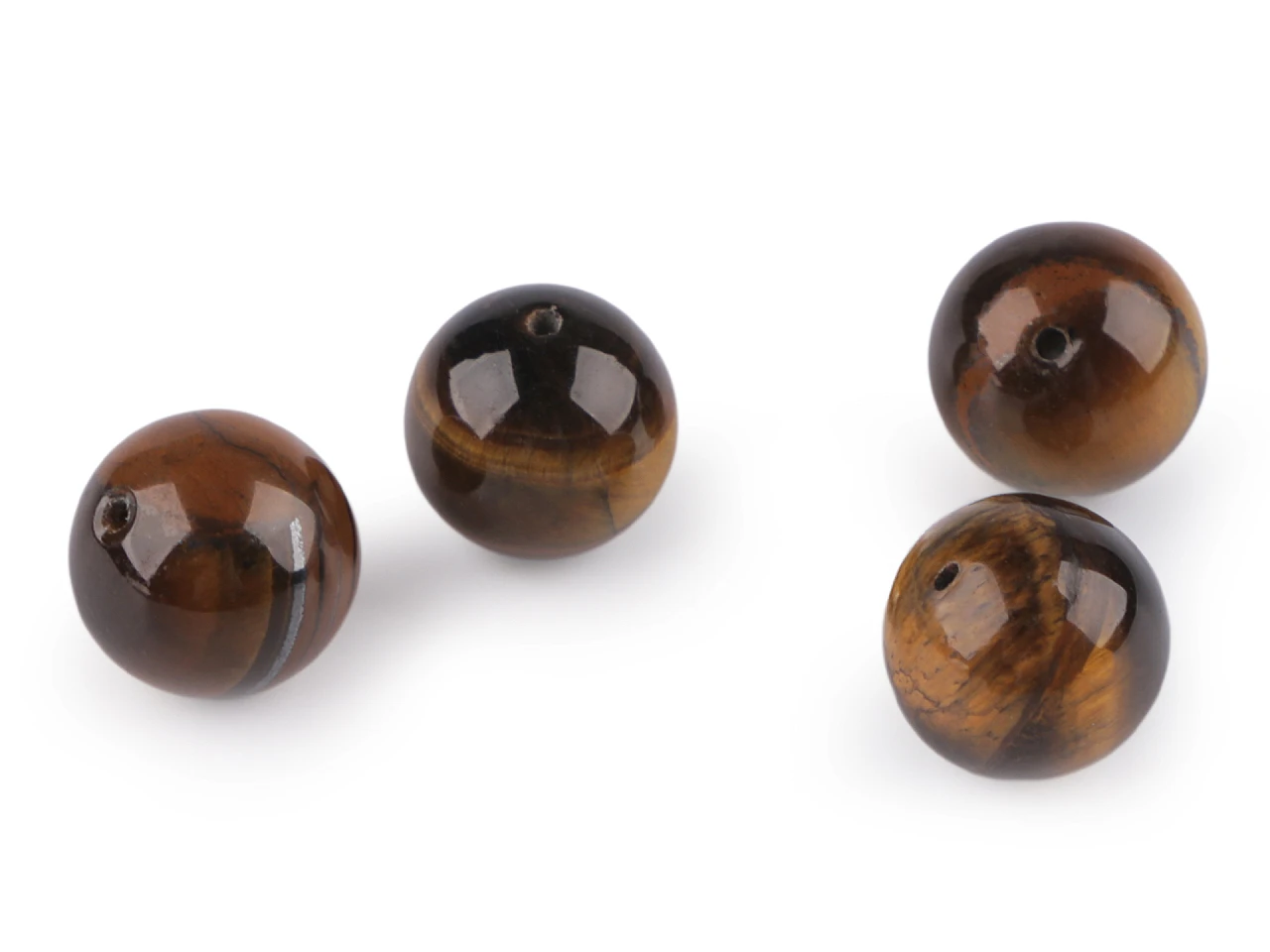 Tigrie oko, minerálne korálky Ø12 mm- 4ks
