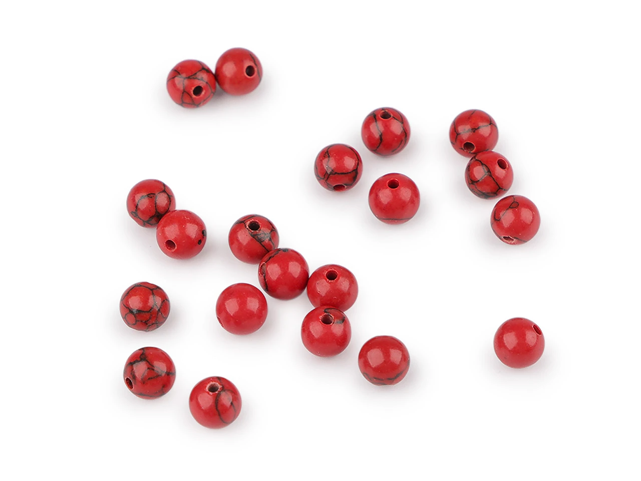 Tyrkys červený syntetický, minerálne korálky Ø6 mm- 20ks