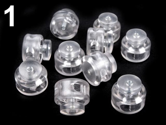 Brzdičky s dvoma dierkami 13x15 mm okrúhle – variant 1 Transparent – 10 ks