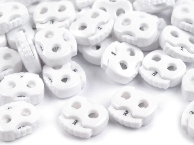 Brzdičky s dvoma dierkami 20x20 mm veľké – variant 101 biela – 10 ks