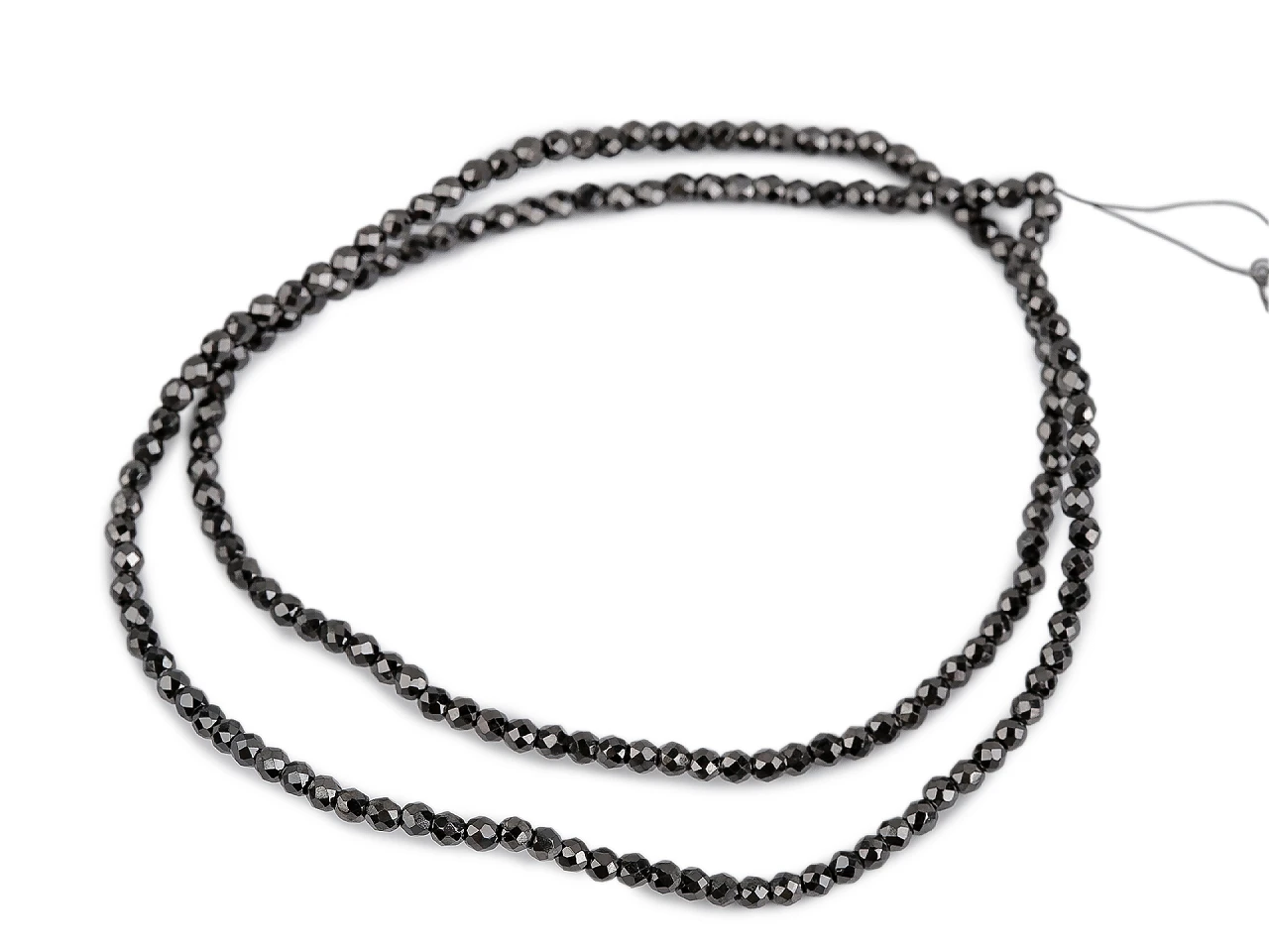 Sklenené korálky brúsené ohňovky 2 mm metalické, na drôtiku