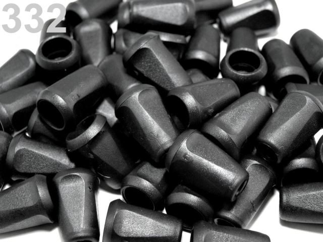 Koncovky 12x17 mm hranaté – variant 332 čierna – 5 ks