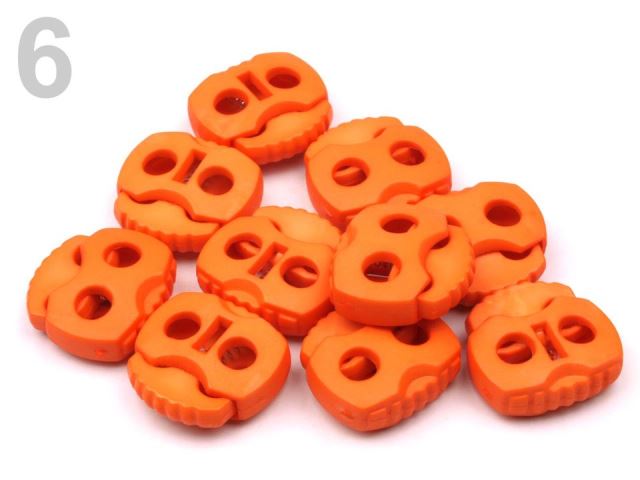 Brzdičky s dvoma dierkami 20x20 mm – variant 6 oranžová dyňová – 10 ks