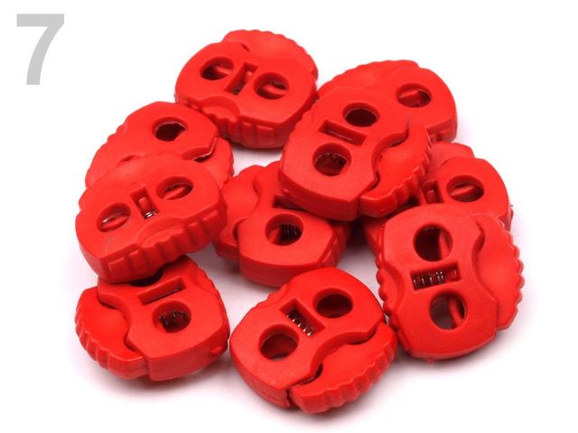 Brzdičky s dvoma dierkami 20x20 mm – variant 7 červená – 10 ks