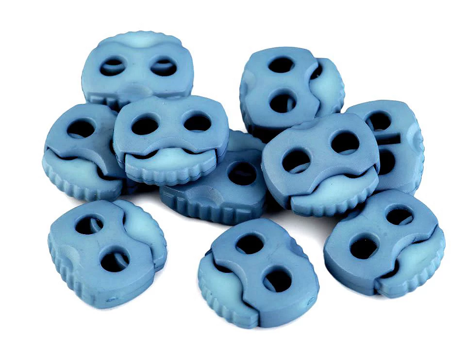 Brzdičky s dvoma dierkami 20x20 mm – variant 13 modrofialová – 10 ks