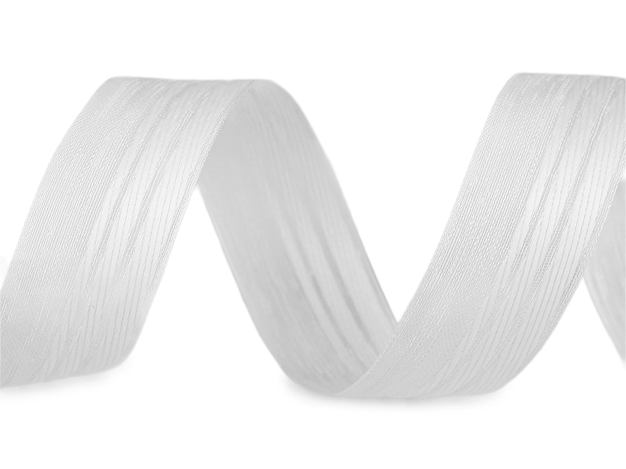 Plátnová stuha s efektnou niťou šírka 25 mm- 1m