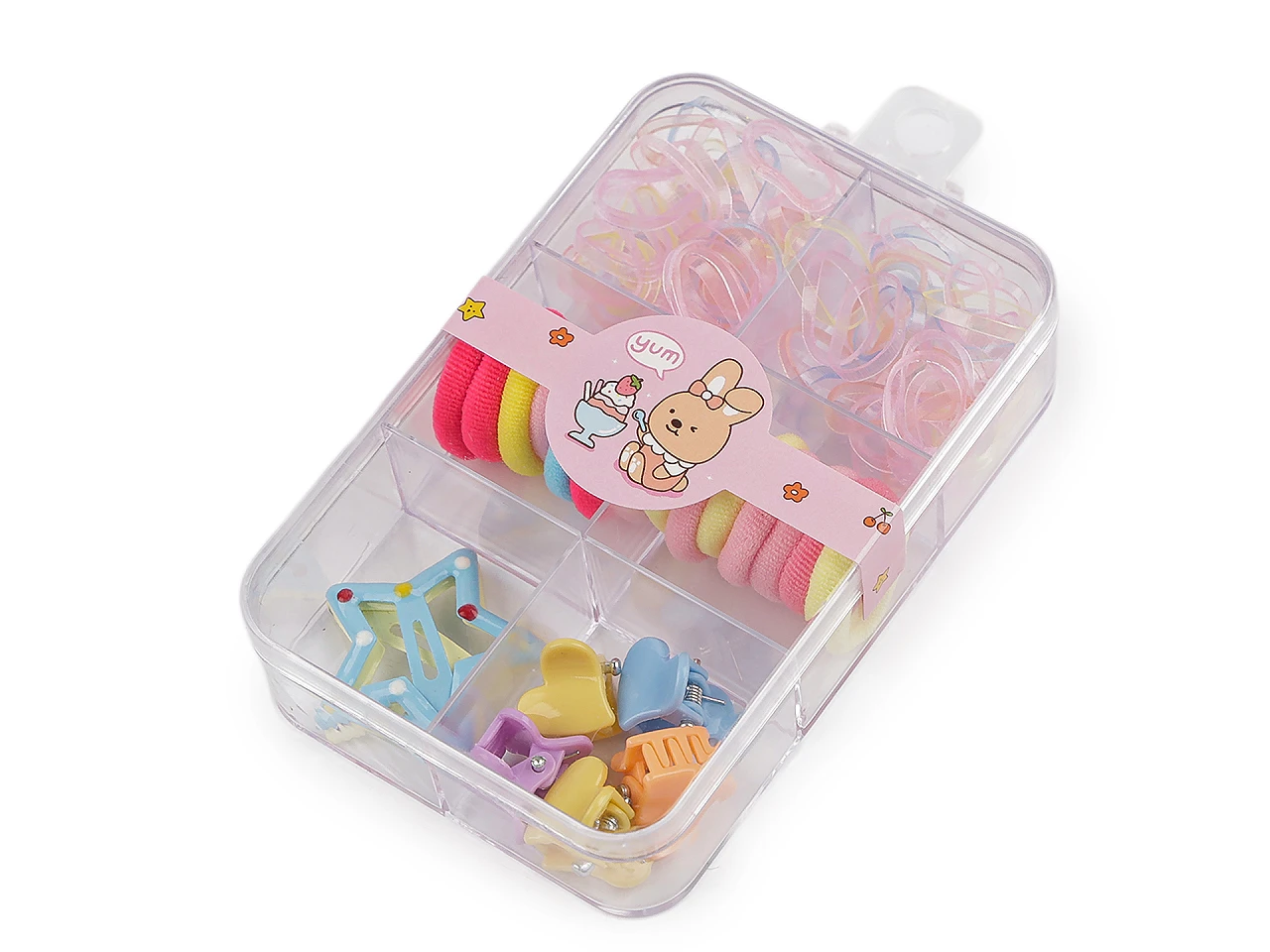 Mini gumičky, štipce a pukačky do vlasov