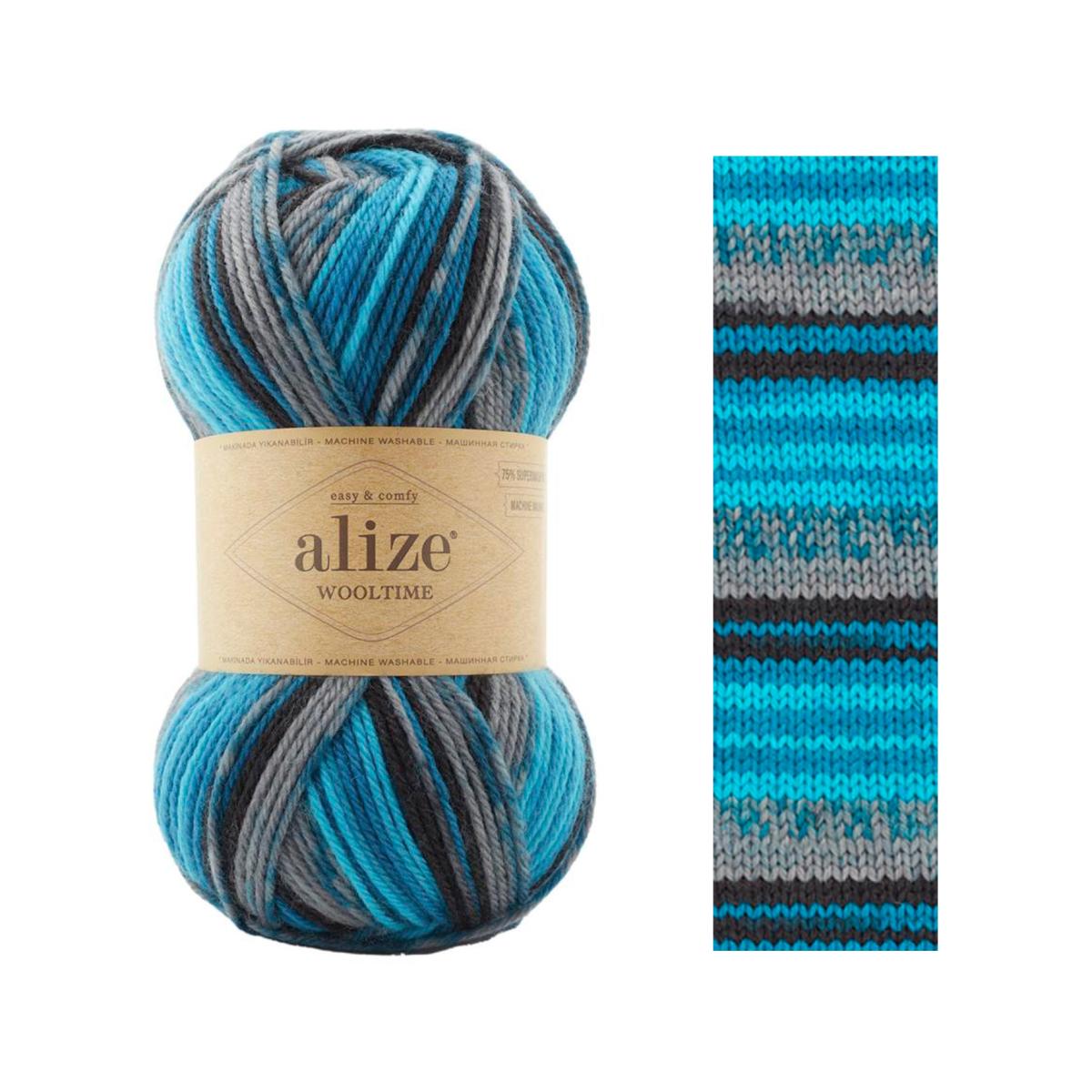Pletacia ponožková priadza Alize Wooltime 100g