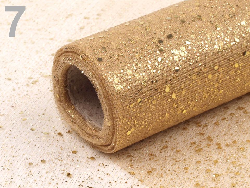 Tyl dekoračný s glitrami šírka 20 cm - balenie 10 metrov