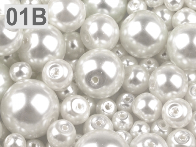 Sklenené voskové perly mix veĺkostí Ø4-12mm - 50g