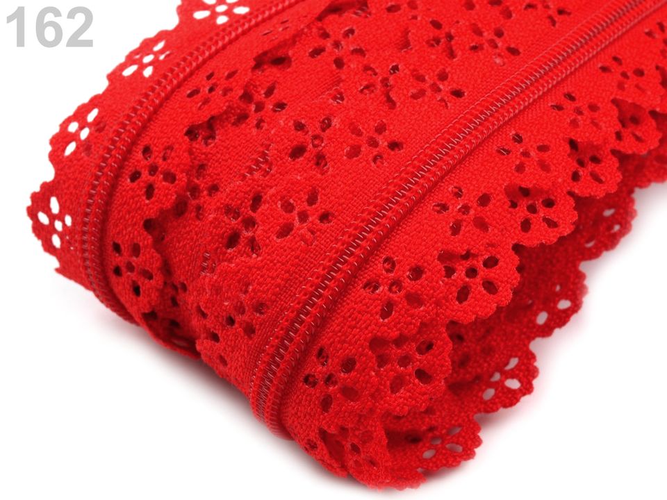 Špirálový zips šírka 3 mm čipkový metráž - 1 m