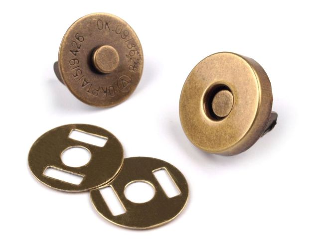 Zapínanie magnet Ø 14 mm staromosadz - 5 sada